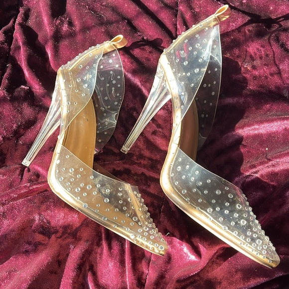 Clear Rhinestone Pointed Toe Heel - Picture 3 of 3